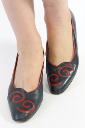 1980s ROGER VIVIER shoes leather pumps size 6 | new fall