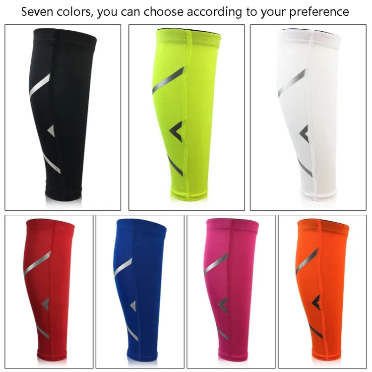 1 Pair Sports Breathable Compression Calf Sleeves Riding Running Protective Gear, Spec: XL (Fluorescent Green)