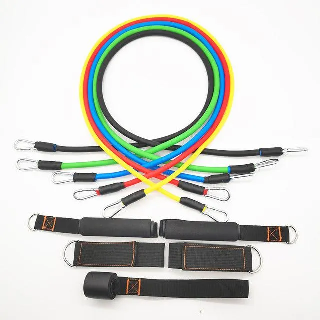 11 Piece/Set Latex Resistance Bands Crossfit Training Body Exercise Yoga Tubes Pull Rope Chest Expander Pilates Fitness with Bag