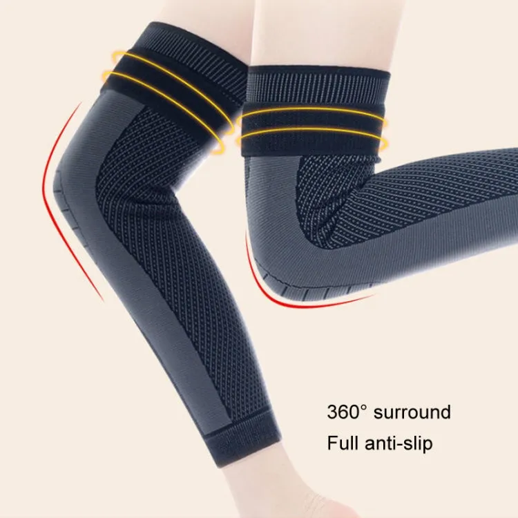 1pair Anti-Slip Compression Straps Keep Warm And Lengthen Knee Pads, Size: S(Warm Orange)