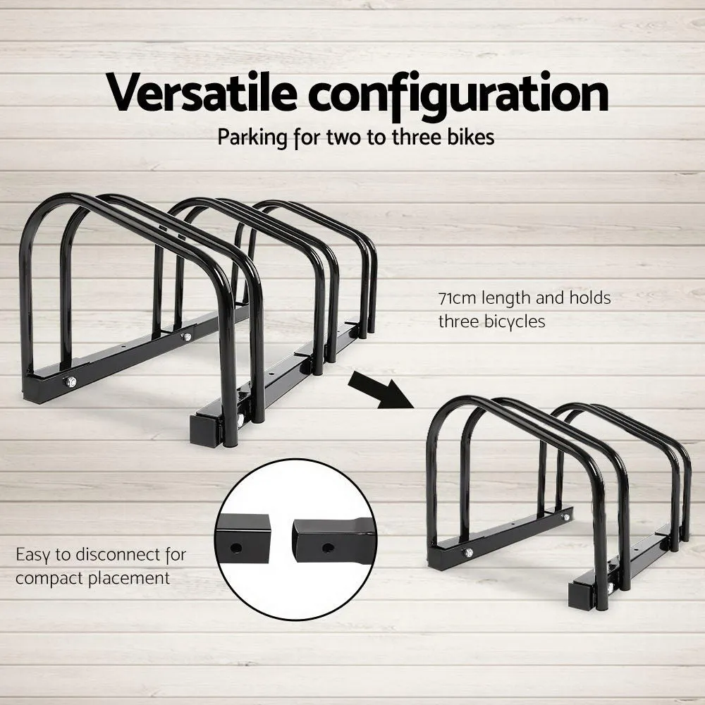 3 Bike Stand Floor Bicycle Storage Black