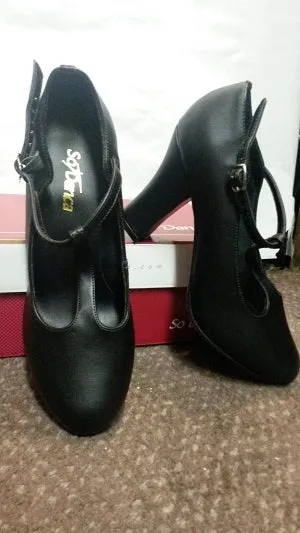 3.5" Joanne -- T-Strap Character Shoe -- Black