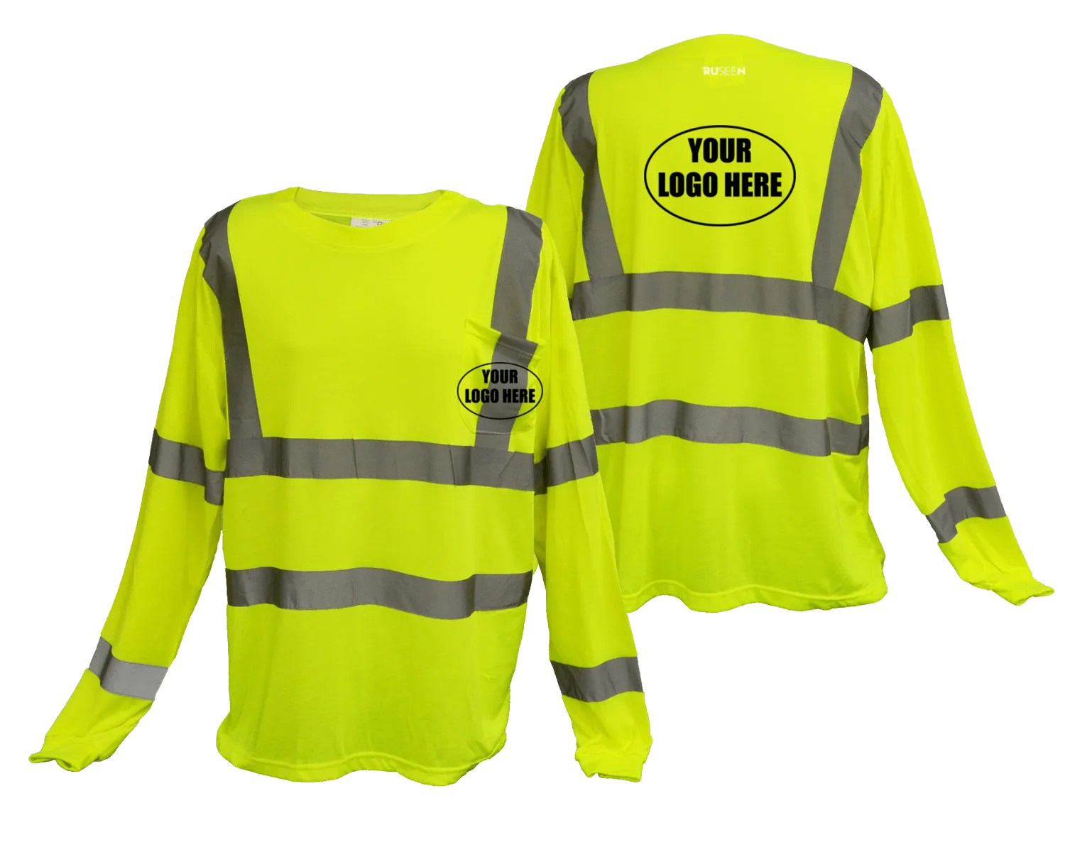 ANSI Class 3 Reflective Long Sleeve Shirt with Pocket and Logo -XL Only