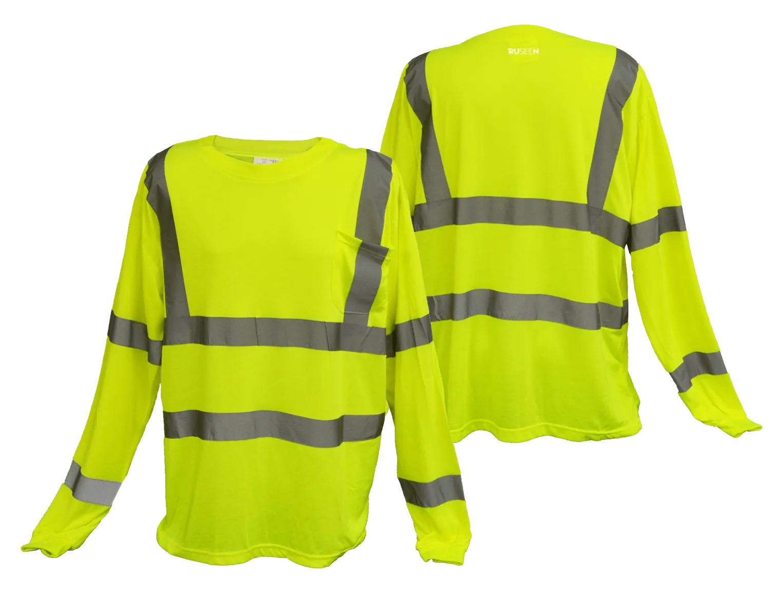 ANSI Class 3 Reflective Long Sleeve Shirt with Pocket-XL Only