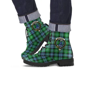 Arbuthnot Ancient Tartan Leather Boots with Family Crest