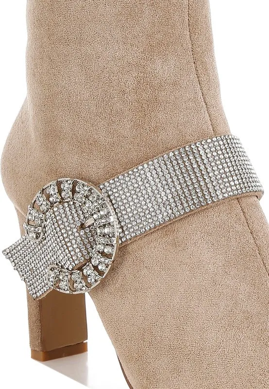 Asagao Diamante & Rhinestones Strap Boots  - Online Exclusive