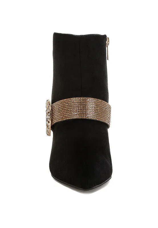 Asagao Diamante & Rhinestones Strap Boots  - Online Exclusive