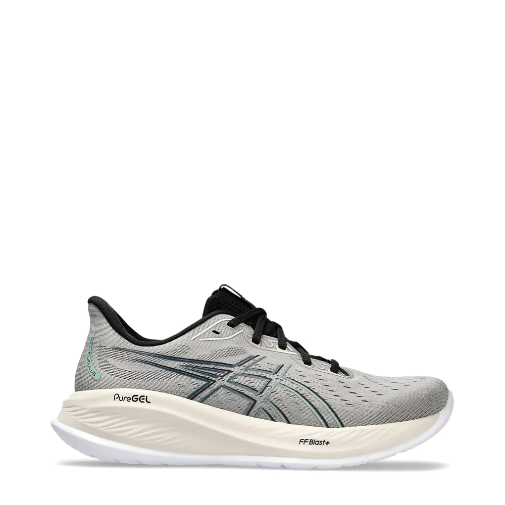 Asics Men's Gel-Cumulus 26 Sneaker in Moonrock/Dark Mint