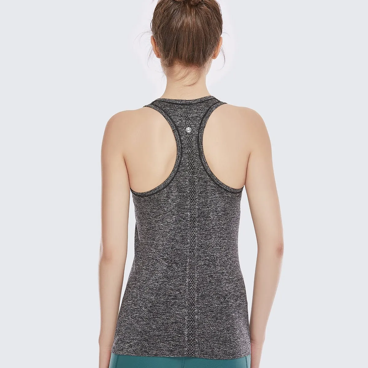 Athletic Seamless Racerback Ash Long Length Tank Top