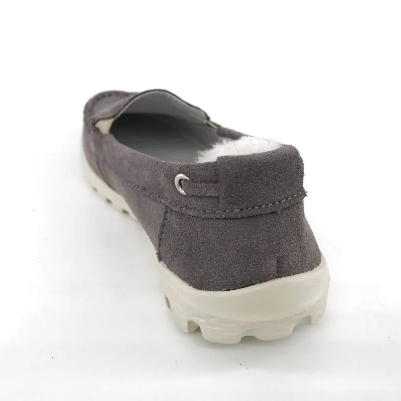 Australian Sheepskin Unisex Casual Flats UGG Moccasin - Grey