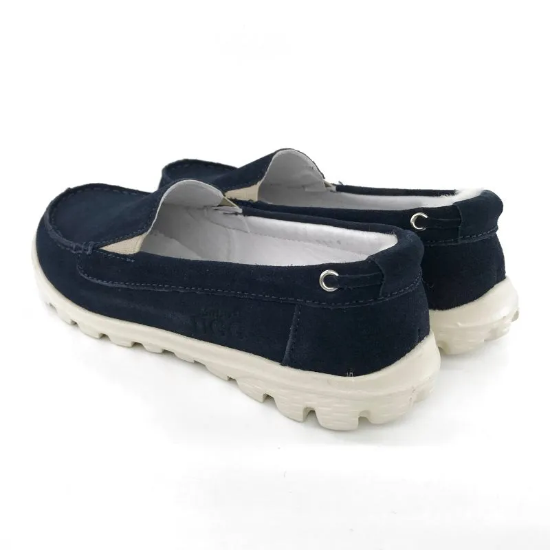 Australian Sheepskin Unisex Casual Flats UGG Moccasin - Navy