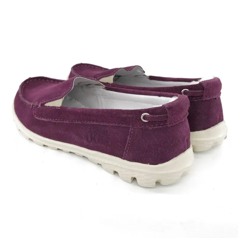 Australian Sheepskin Unisex Casual Flats UGG Moccasin - Wine Red