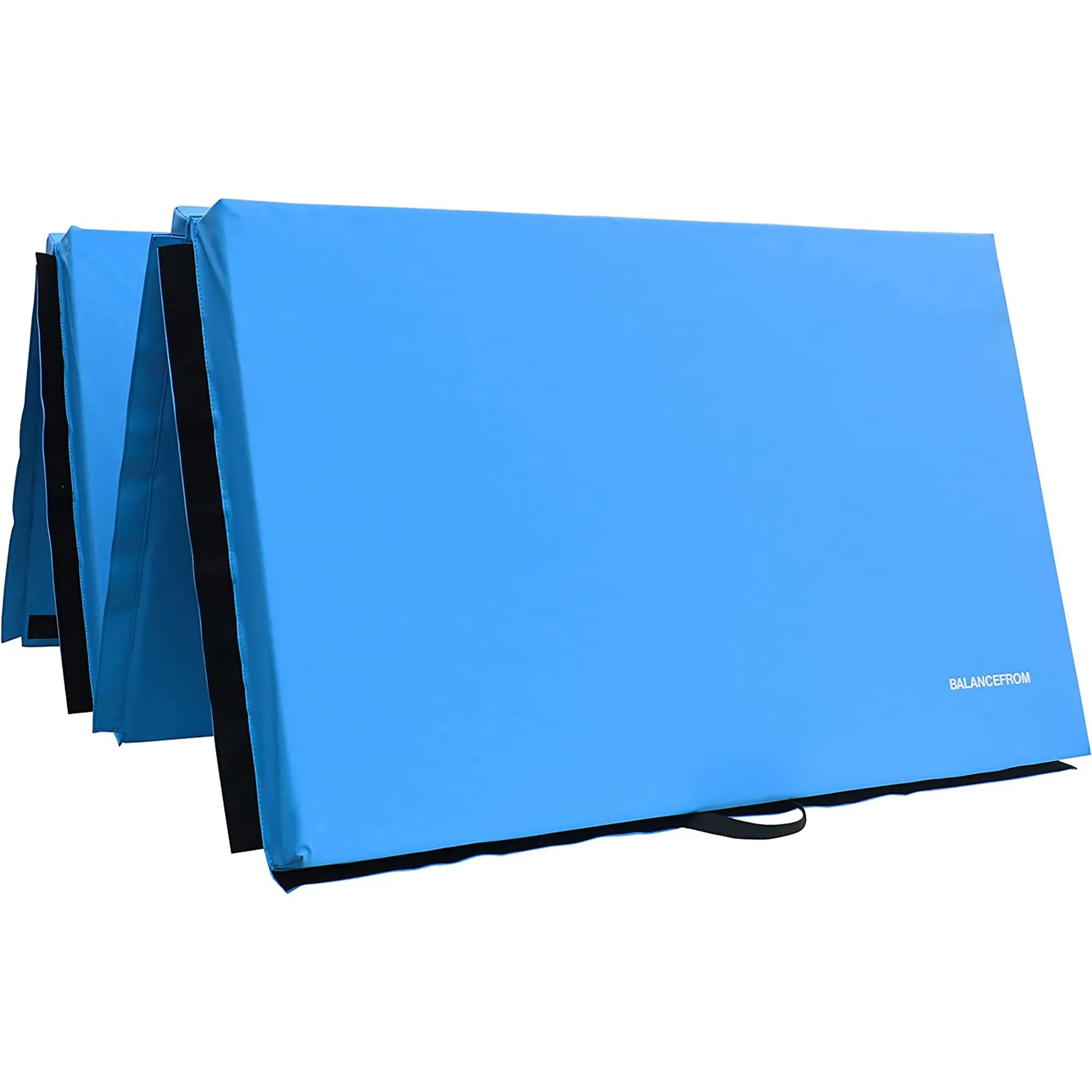 BalanceFrom Fitness 10ft x 4ft All Purpose Folding 4-Panel Exercise Mat, Blue