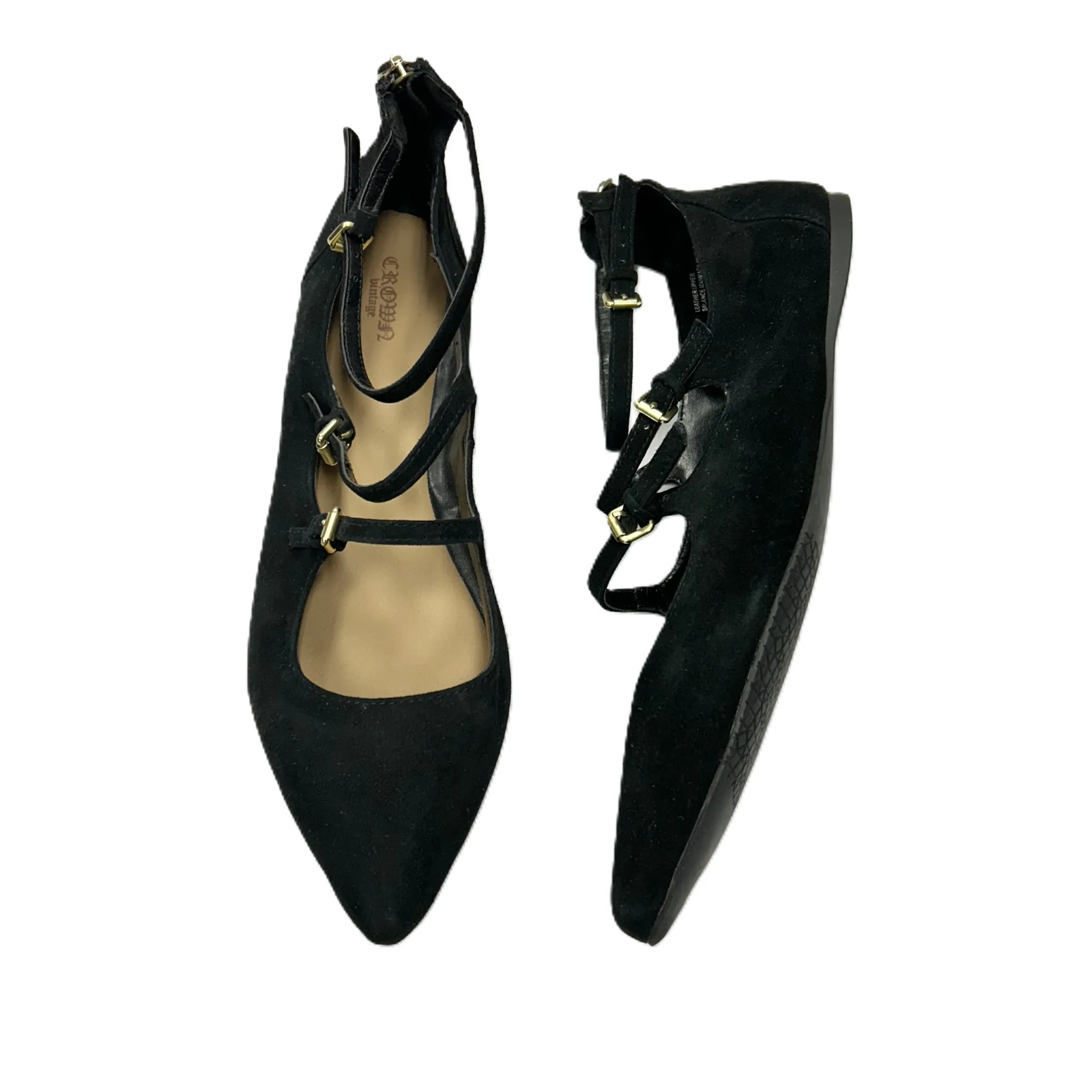 Black Shoes Flats By Crown Vintage, Size: 11