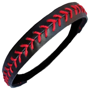 Black Softball Leather Headband