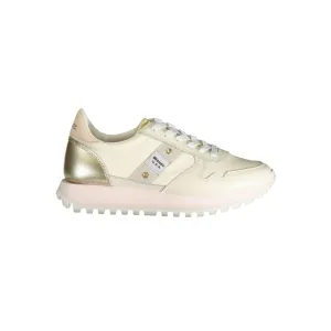 Blauer Beige Polyester Sneaker