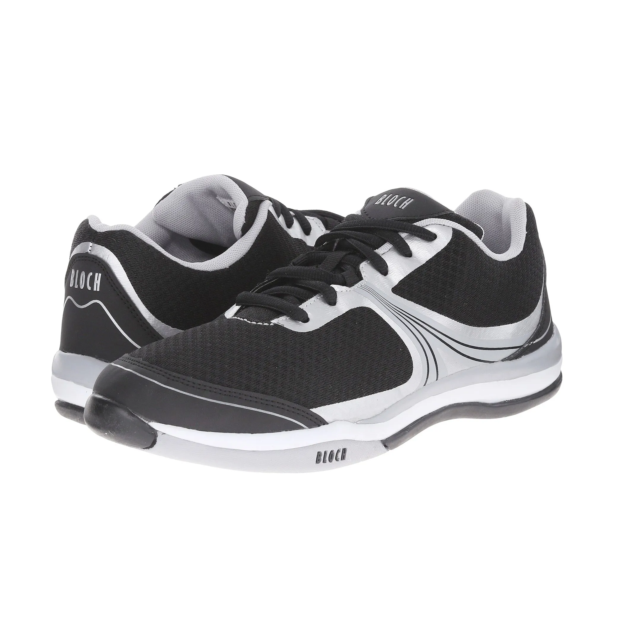 Bloch:  Element Dance Sneaker  | Black & Silver: Full Rubber Sole