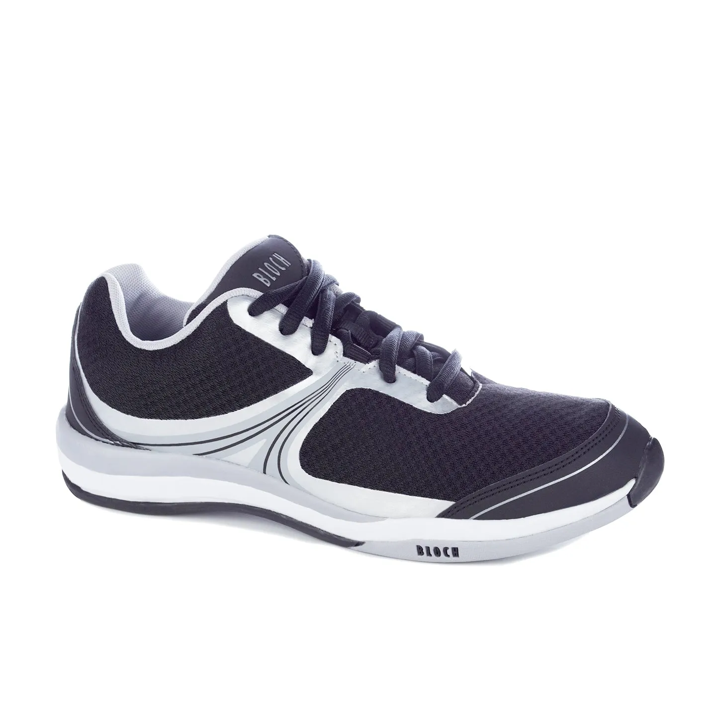 Bloch:  Element Dance Sneaker  | Black & Silver: Full Rubber Sole