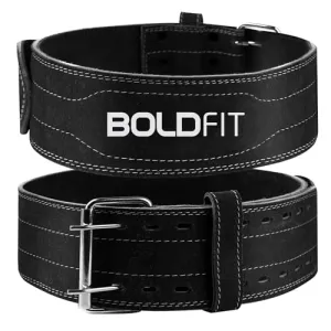 Boldfit Gym Belt for Men Workout Lever Deadlift Belt for Gym Leather Weight lifting Belts, Gym Belt for Women Workout, Powerlifting Belt for Men Exercise Belt, Gym Lifting Belt for Back - L/XL Black