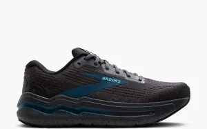 Brooks Ghost Max 2 Men's Running Shoe in Ebony/Cockatoo/Blue Sapphire Available in Wide Widths