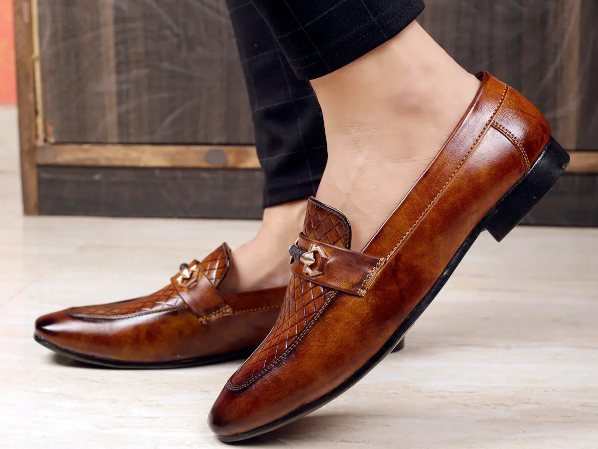 Bxxy's Vegan Leather Designer Buckle Loafers for Men