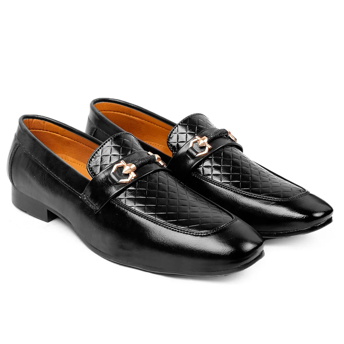 Bxxy's Vegan Leather Designer Buckle Loafers for Men