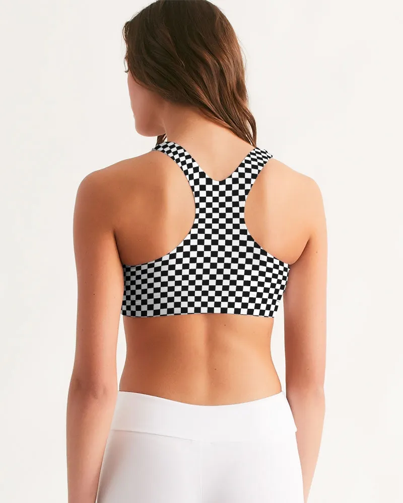 Checkerboard Women's Seamless Sports Bra