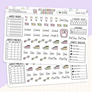 Cherry Blossoms Fitness Planner Stickers