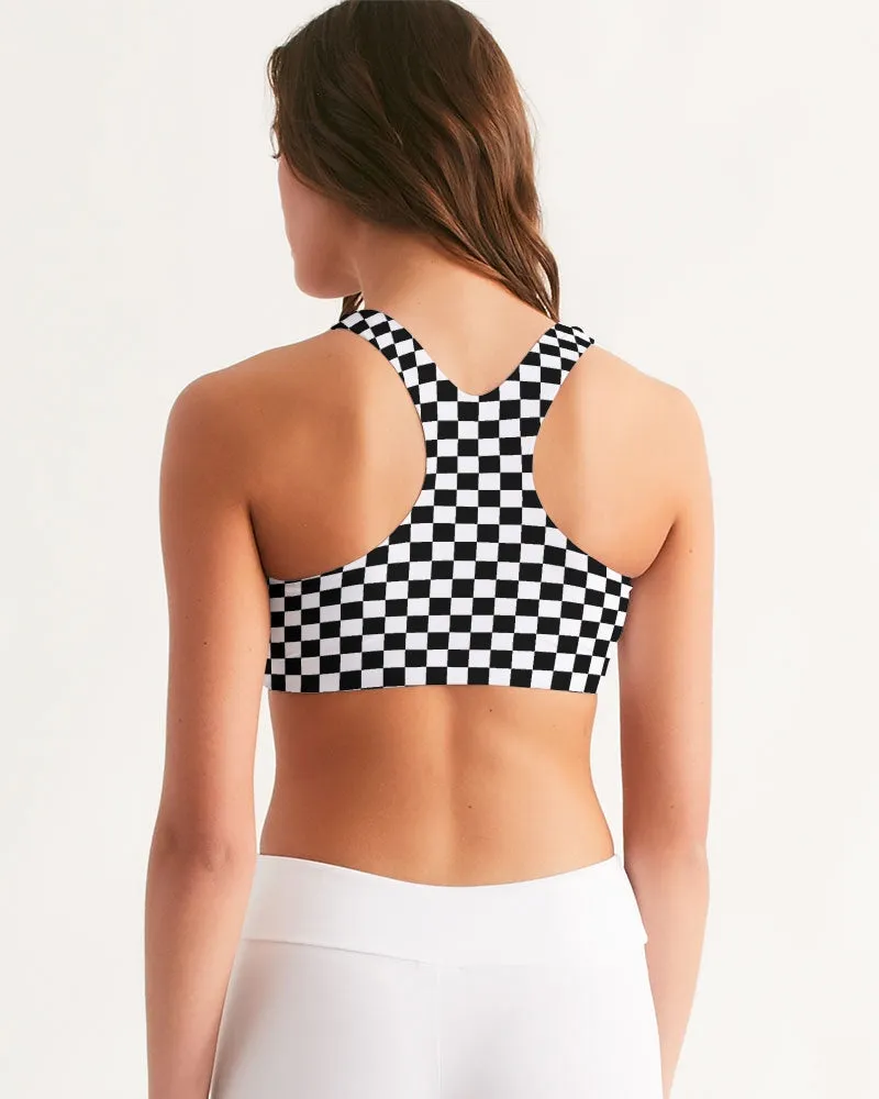 Chessboard Women's Seamless Sports Bra