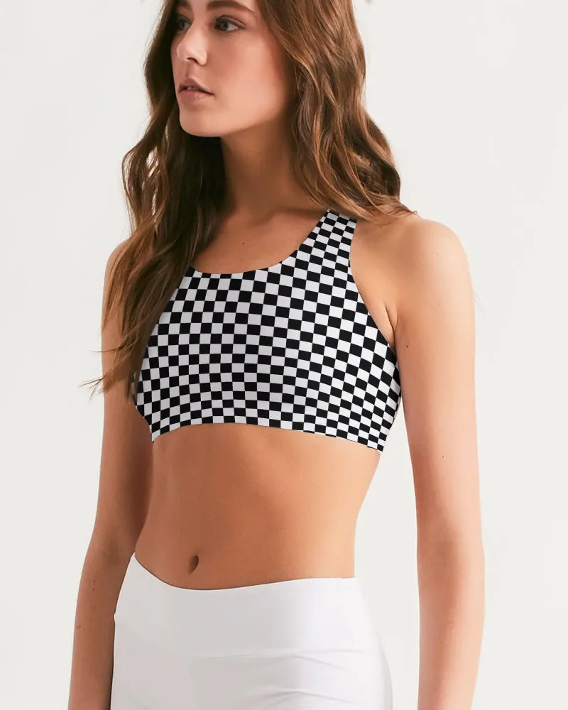 Chessboard Women's Seamless Sports Bra