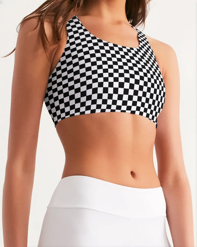 Chessboard Women's Seamless Sports Bra