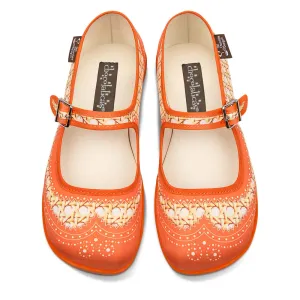 Chocolaticas® Havana Rattan Orange Women's Mary Jane Flat