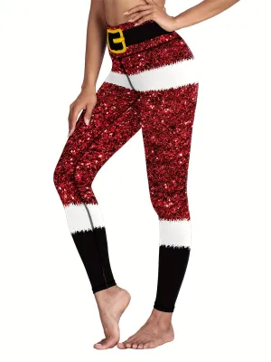 Christmas Leggings For Women Printed Pants Workout Leggings High Waisted Yoga Pants Fitness Outfits