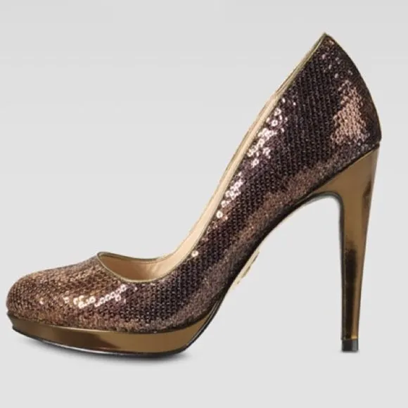 Cole Haan Bronze Chelsea Platform Pumps- 8.5