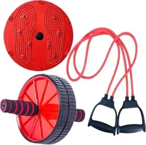 Combo Kit Full Body Exerciser Ab Wheel Twister Toning Tube  (Pack of 3)