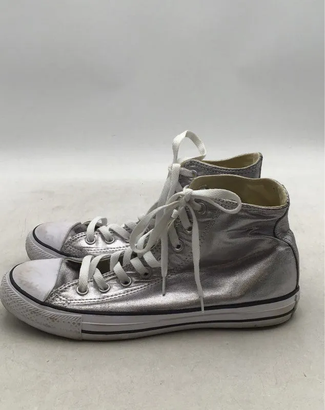 Converse Women's Chuck Taylor All Star Hi 153177F Silver Athletic Shoes - Sz 10