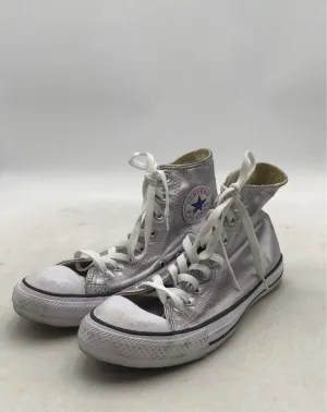 Converse Women's Chuck Taylor All Star Hi 153177F Silver Athletic Shoes - Sz 10