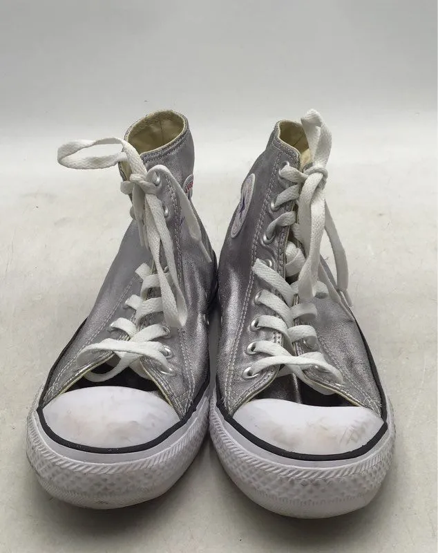 Converse Women's Chuck Taylor All Star Hi 153177F Silver Athletic Shoes - Sz 10