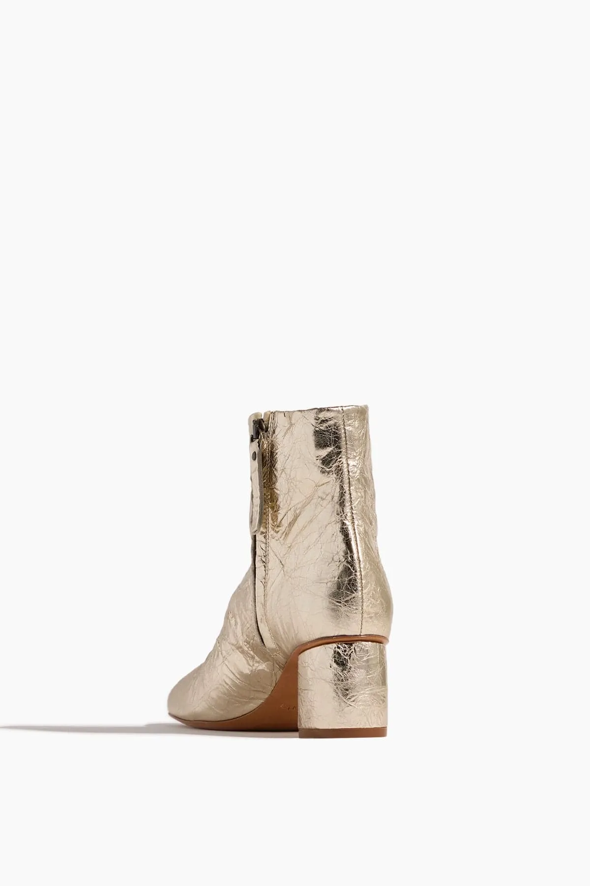 Craquel Leather Ankle Boots in Platino