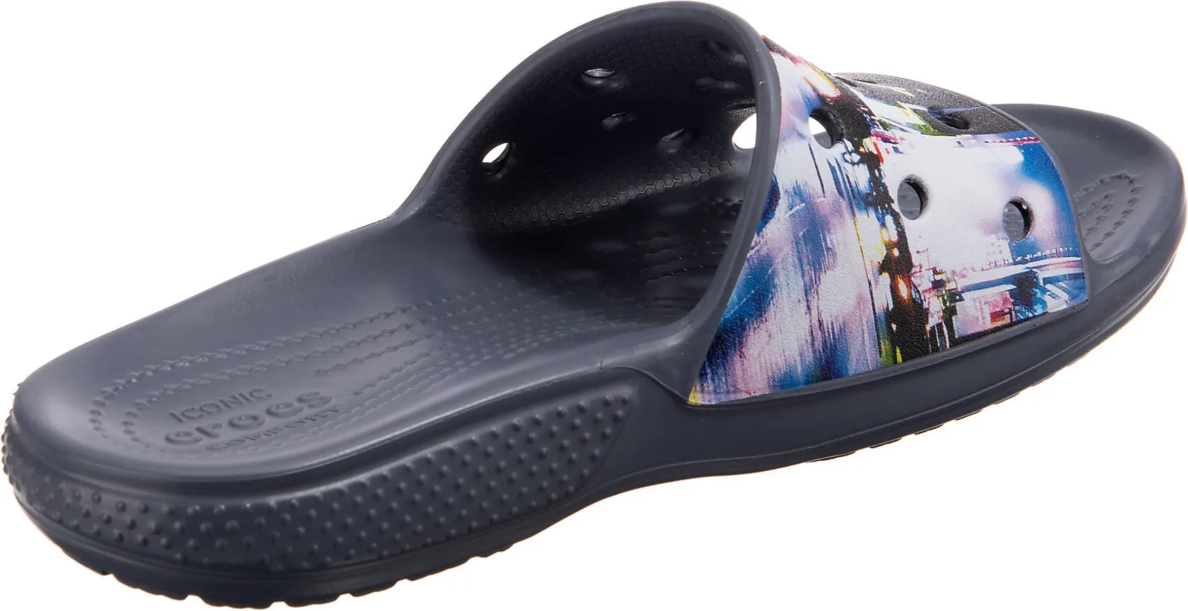 Crocs Unisex Adult Black/Multi Classic Slide 208471-0C4 M10W12