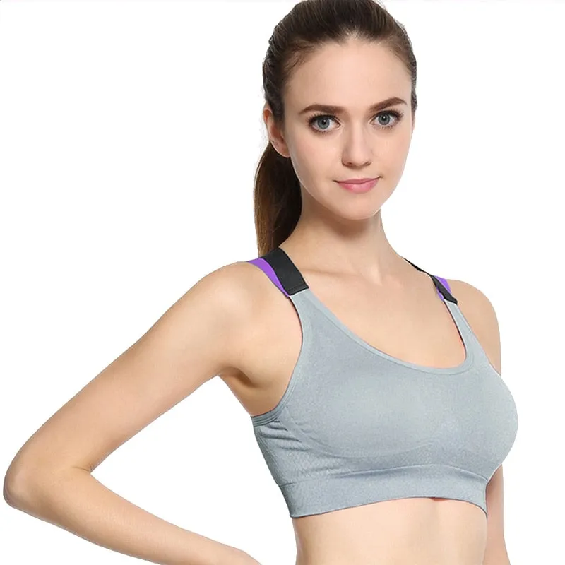 Cross Strap Back Women Sports Bra,Professional Quick Dry Padded Shockproof Gym Fitness Running Yoga Sport Brassiere Top