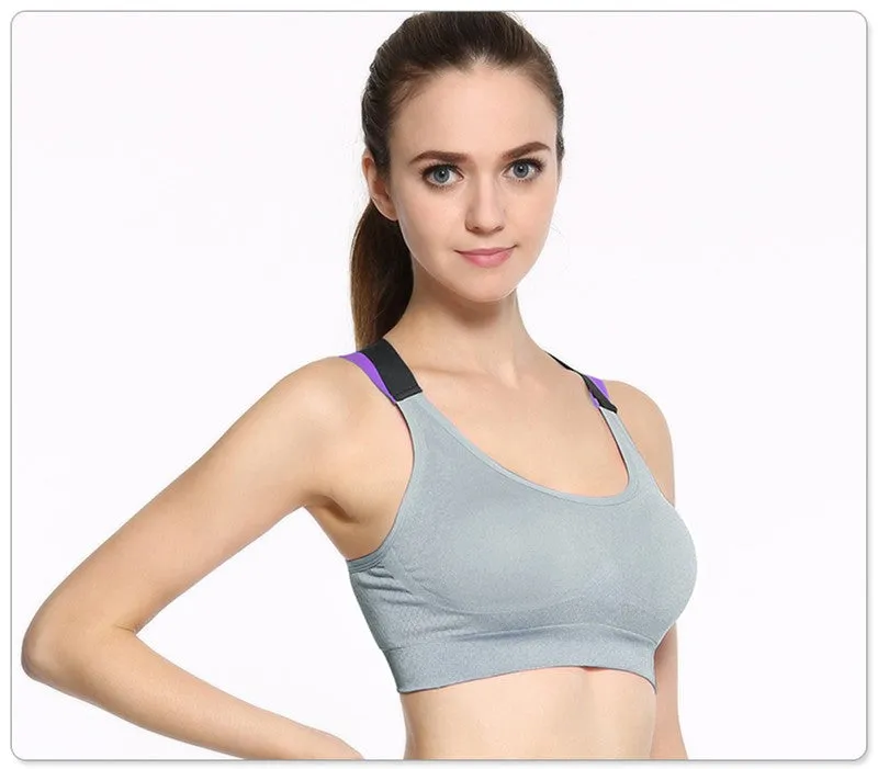 Cross Strap Back Women Sports Bra,Professional Quick Dry Padded Shockproof Gym Fitness Running Yoga Sport Brassiere Top