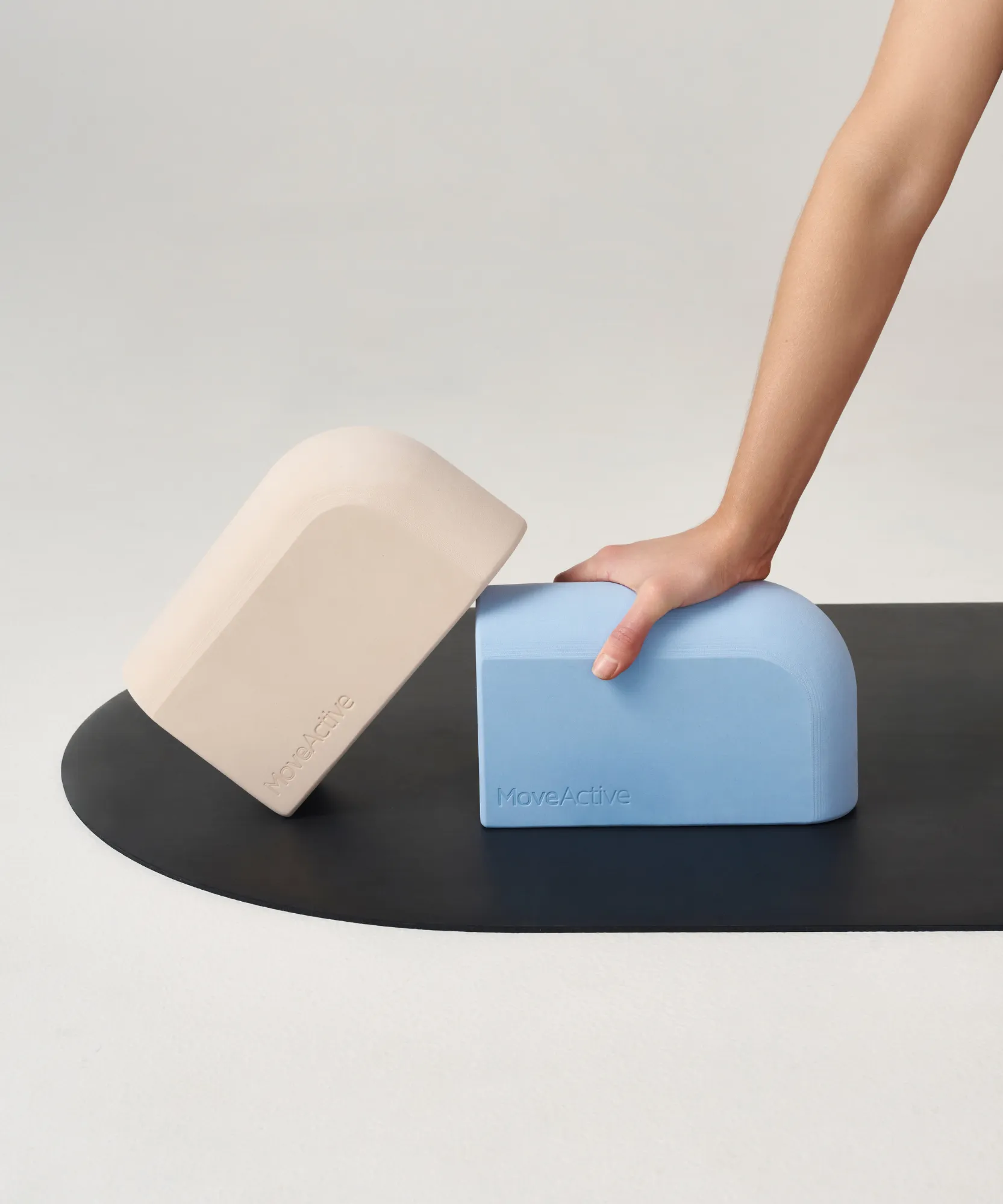 Curved Yoga Block - Powder Blue