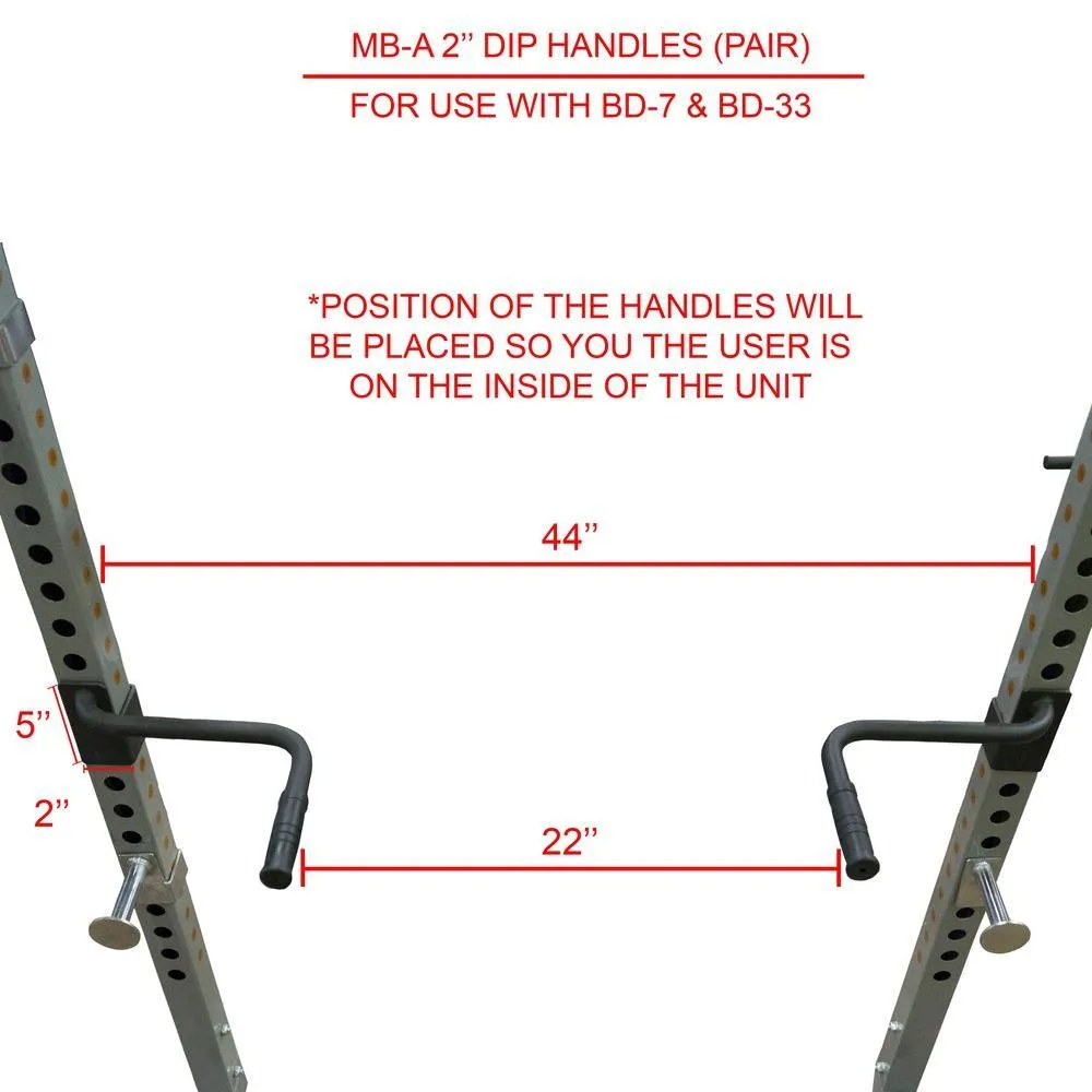 Dip Handle Attachments for 2x2 Power Racks