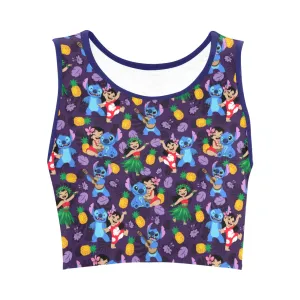 Disney Lilo And Stitch Island Friends Women's Athletic Crop Top