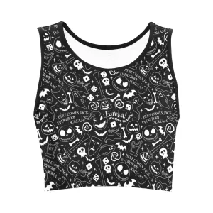 Disney Nightmare Before Christmas Everybody Scream Women's Athletic Crop Top