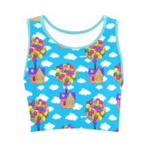 Disney Up Floating House Women's Athletic Crop Top