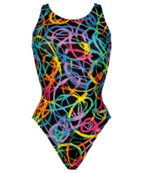 DOLFIN Fitness Female Scribble Black HP Back