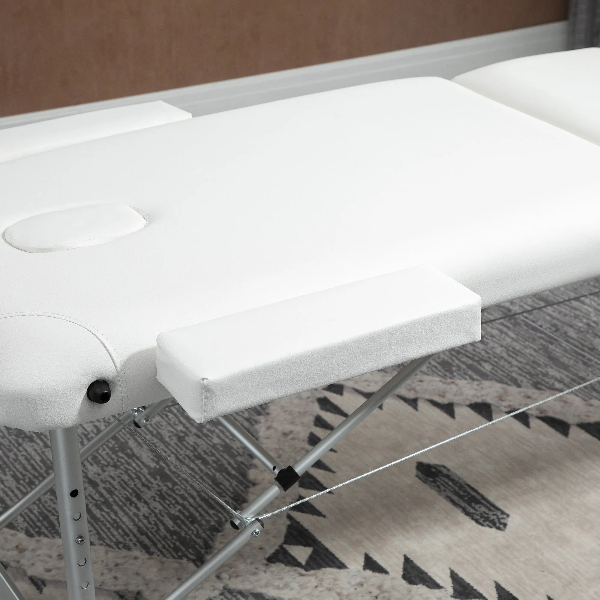 Easycomfort Lettino Massaggi Portatile Pieghevole e Professionale in Alluminio bianco 215x60x61-84cm