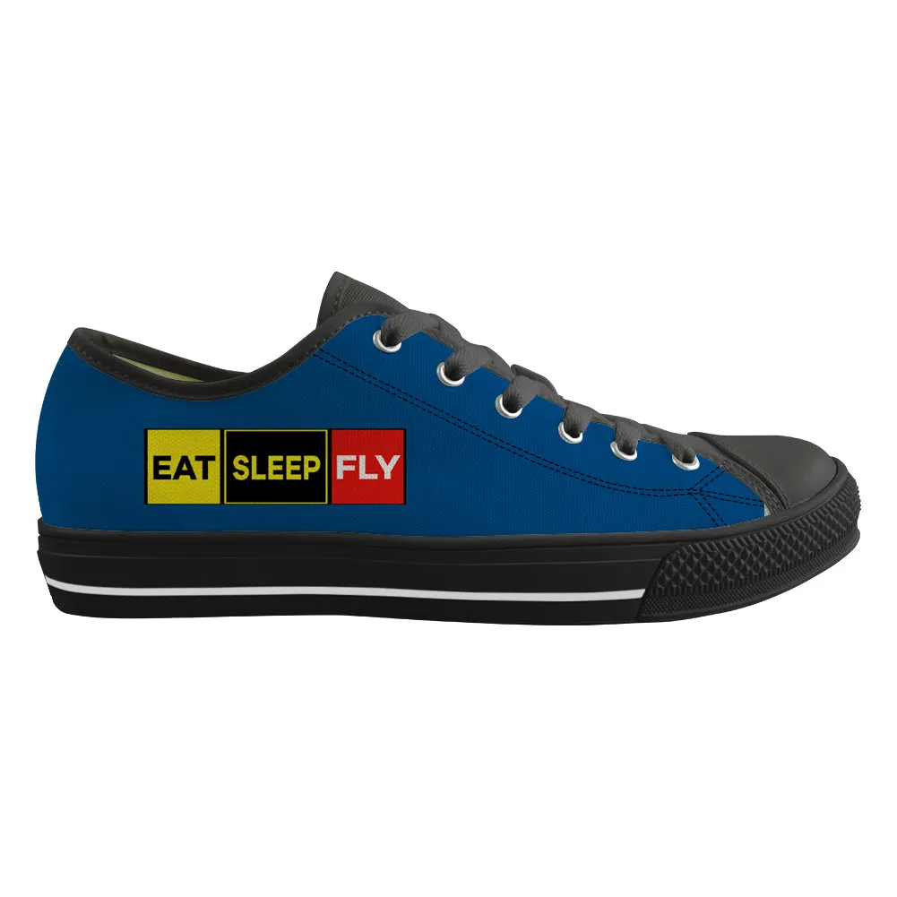 Eat Sleep Fly (Colourful) Designed Canvas Shoes (Men)